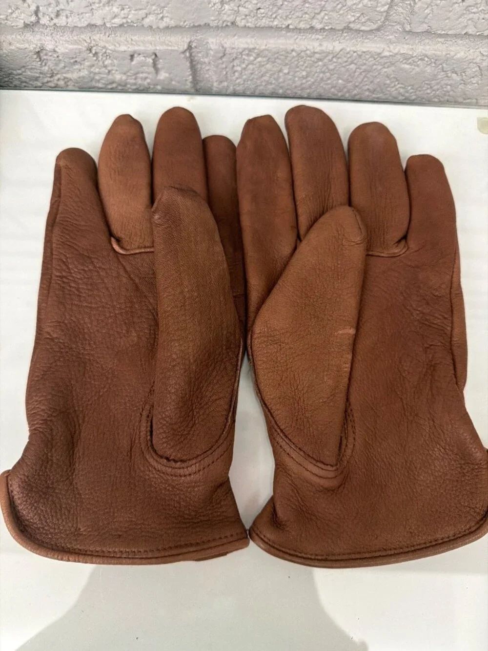 American Deer Leather Tan Work Gloves Size L